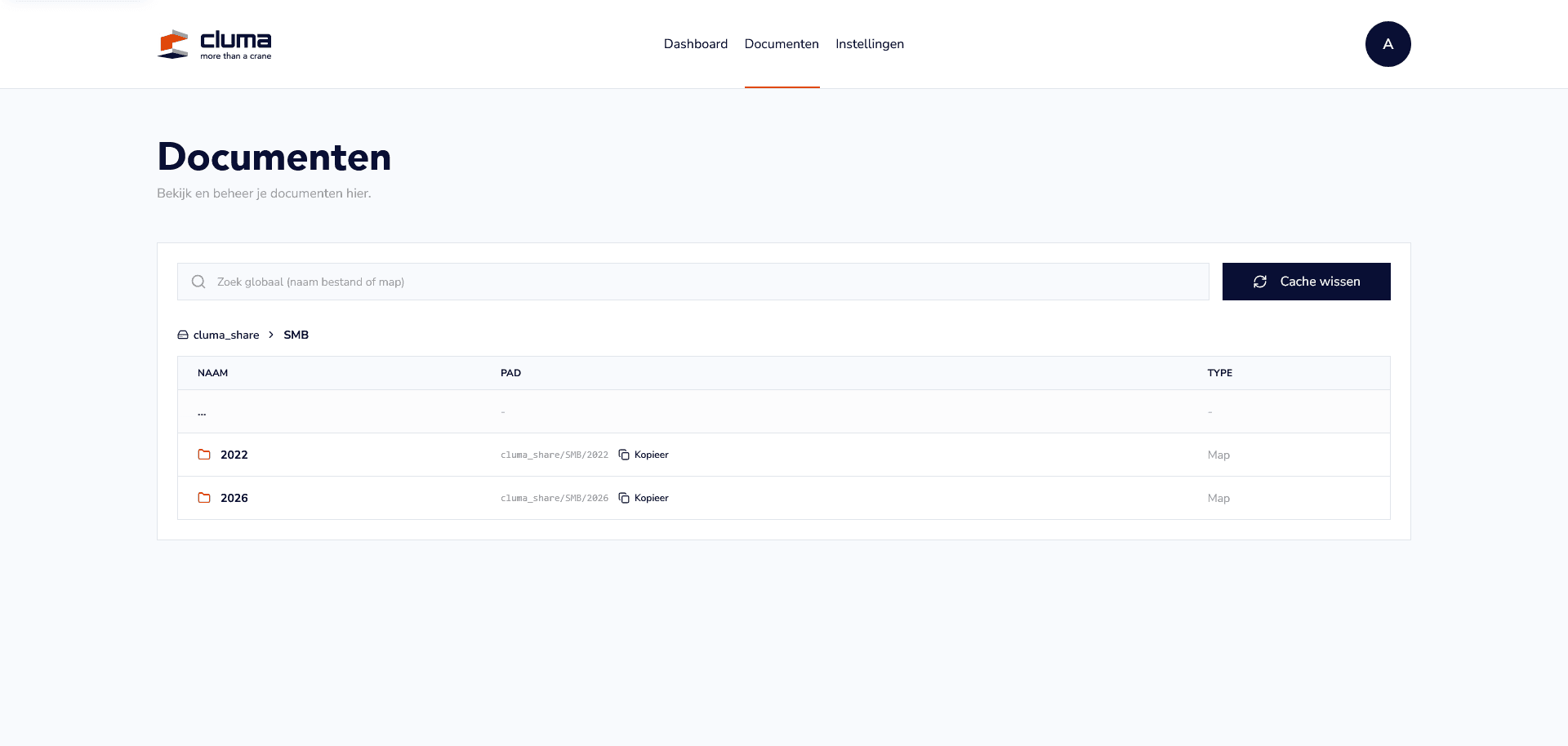 Document Explorer Page Cluma