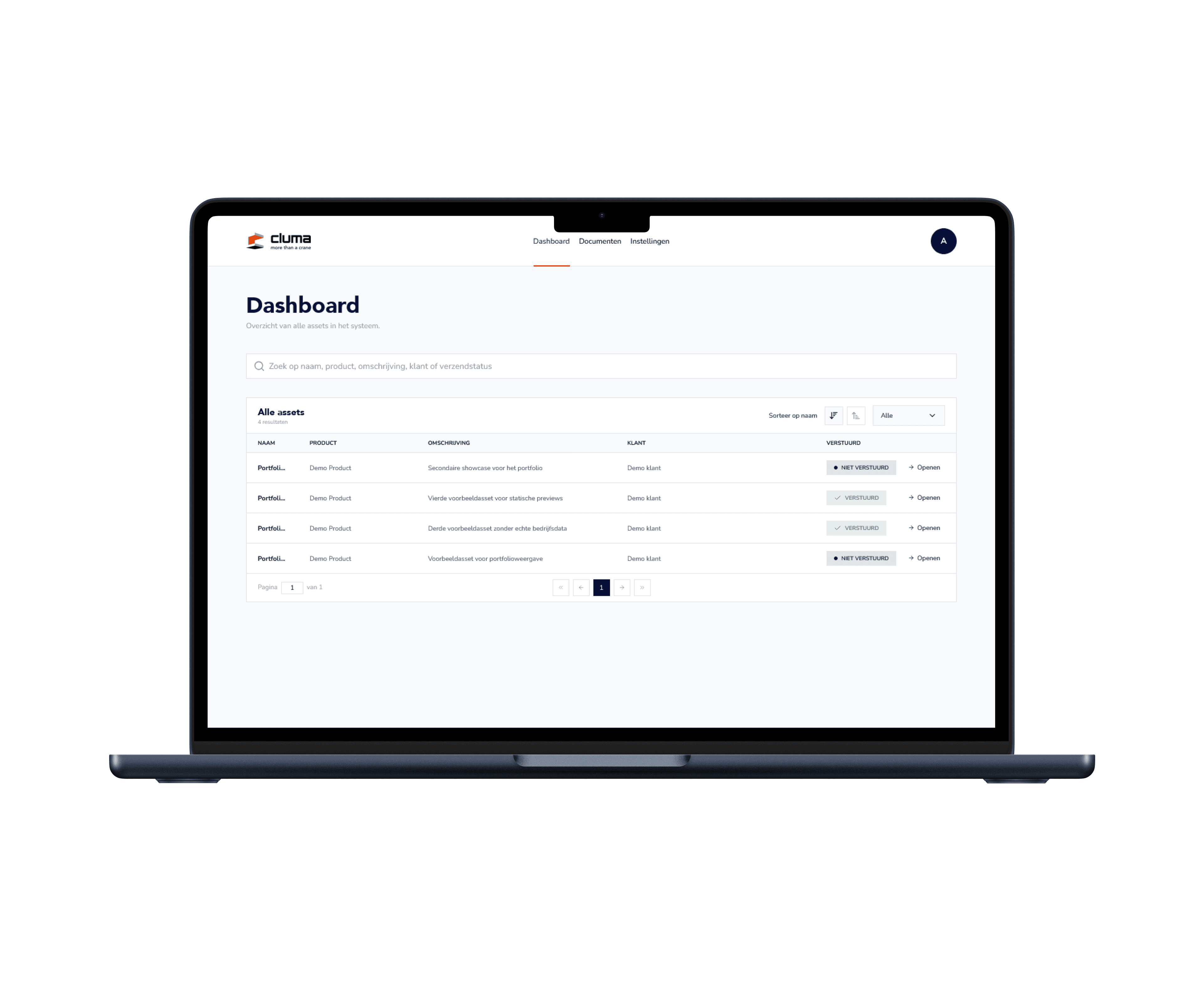 Mockup Dashboard Cluma Datamatching